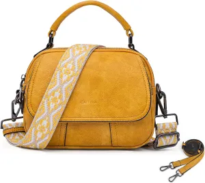Small Crossbody Bags Purse for Women,Vegan Leather Shoulder Handbags Women Top Handle Satchel Bag with 2pcs Strap