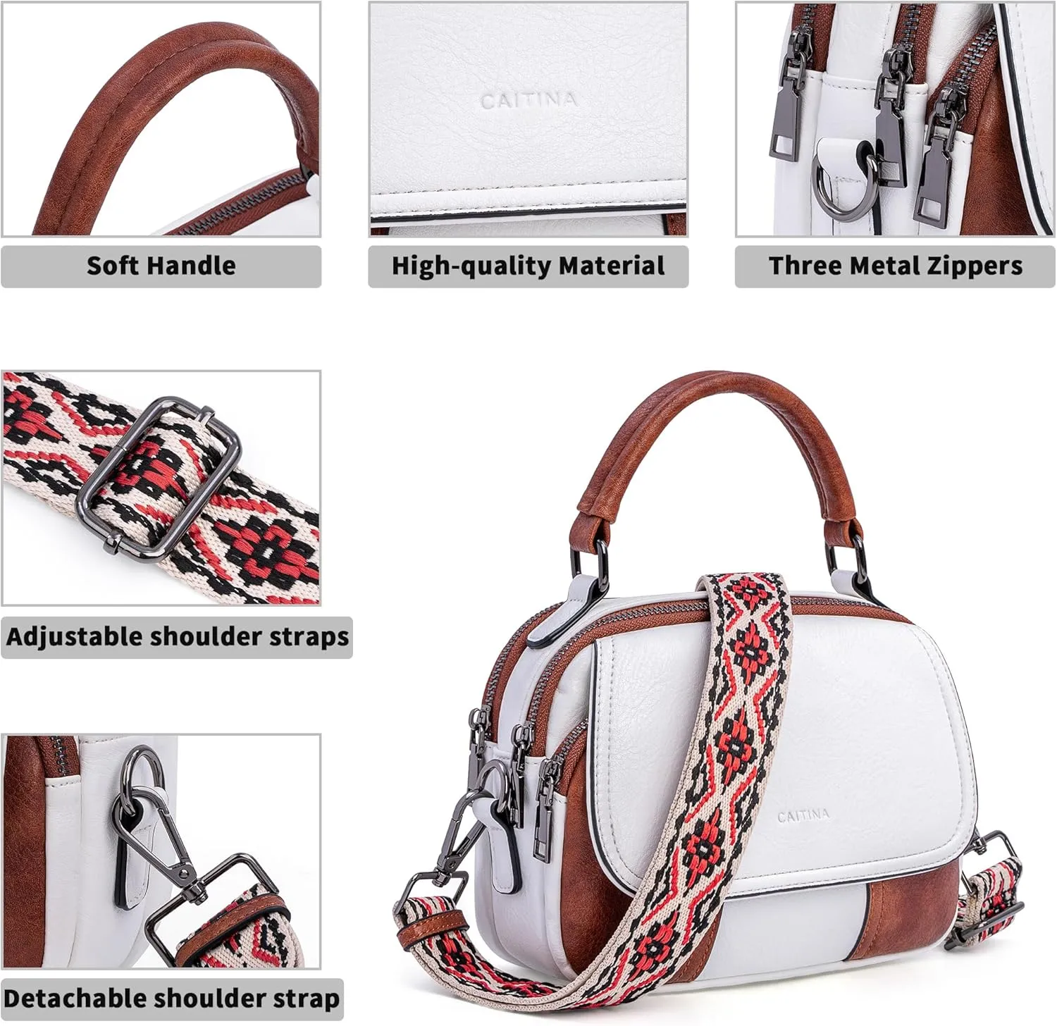 Small Crossbody Bags Purse for Women,Vegan Leather Shoulder Handbags Women Top Handle Satchel Bag with 2pcs Strap