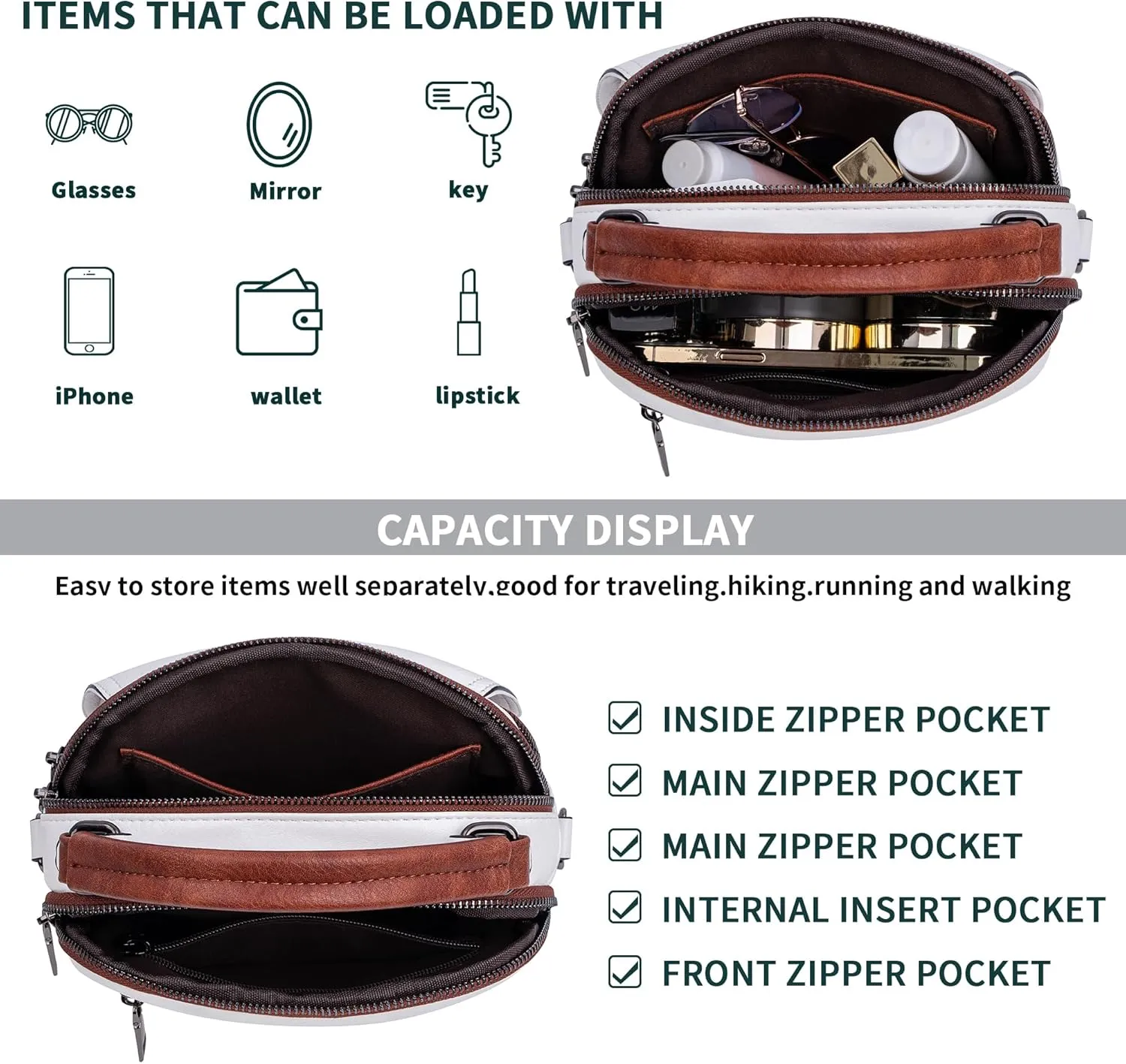Small Crossbody Bags Purse for Women,Vegan Leather Shoulder Handbags Women Top Handle Satchel Bag with 2pcs Strap