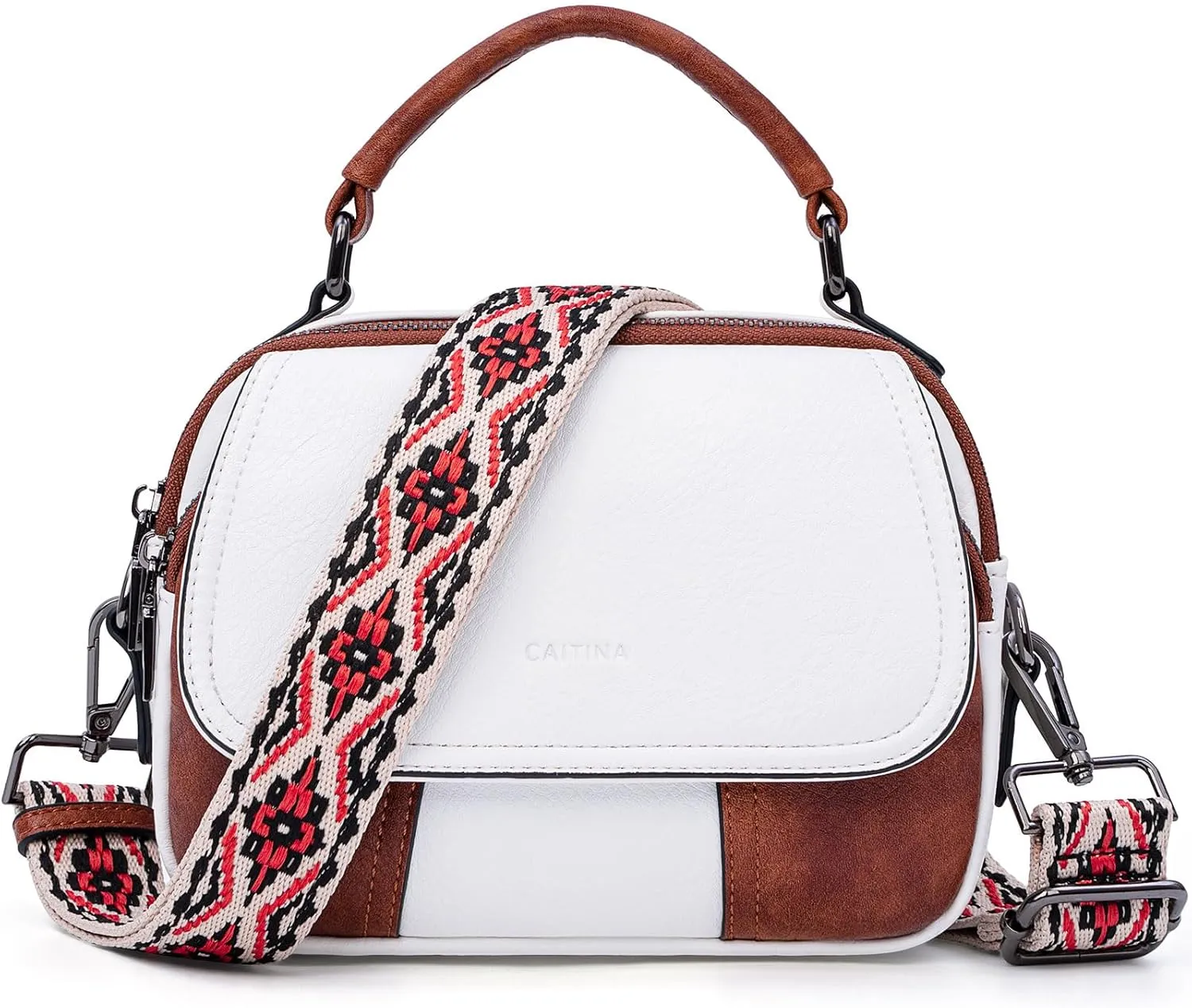 Small Crossbody Bags Purse for Women,Vegan Leather Shoulder Handbags Women Top Handle Satchel Bag with 2pcs Strap