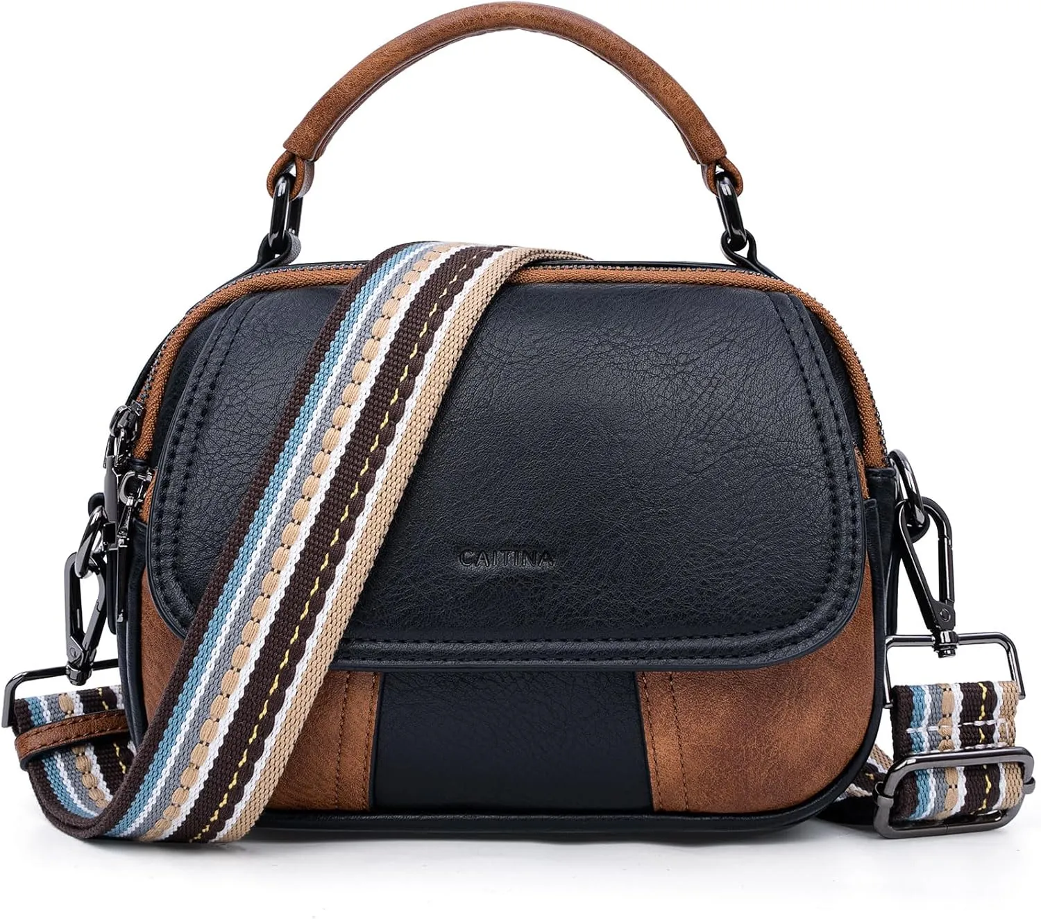 Small Crossbody Bags Purse for Women,Vegan Leather Shoulder Handbags Women Top Handle Satchel Bag with 2pcs Strap