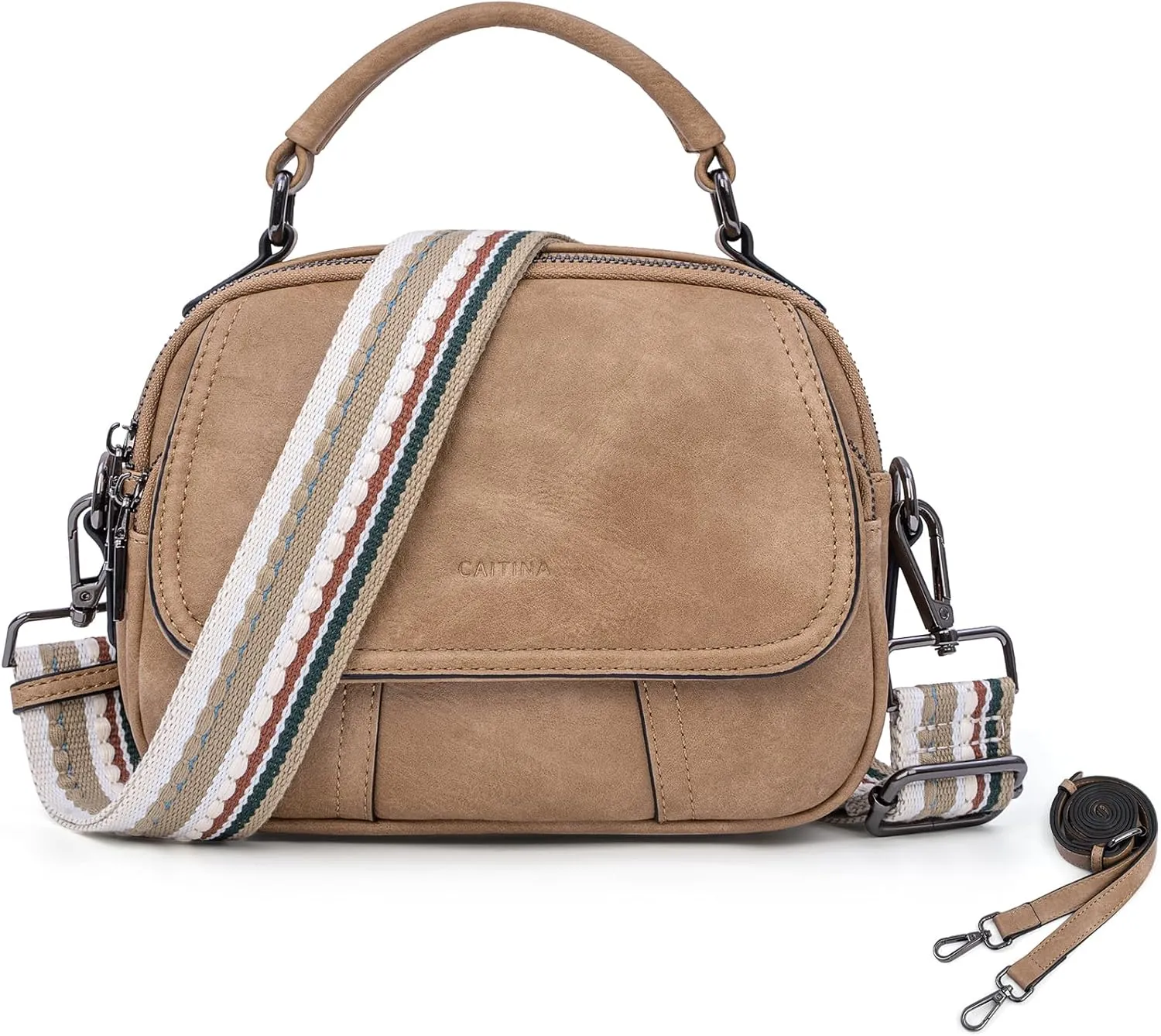 Small Crossbody Bags Purse for Women,Vegan Leather Shoulder Handbags Women Top Handle Satchel Bag with 2pcs Strap