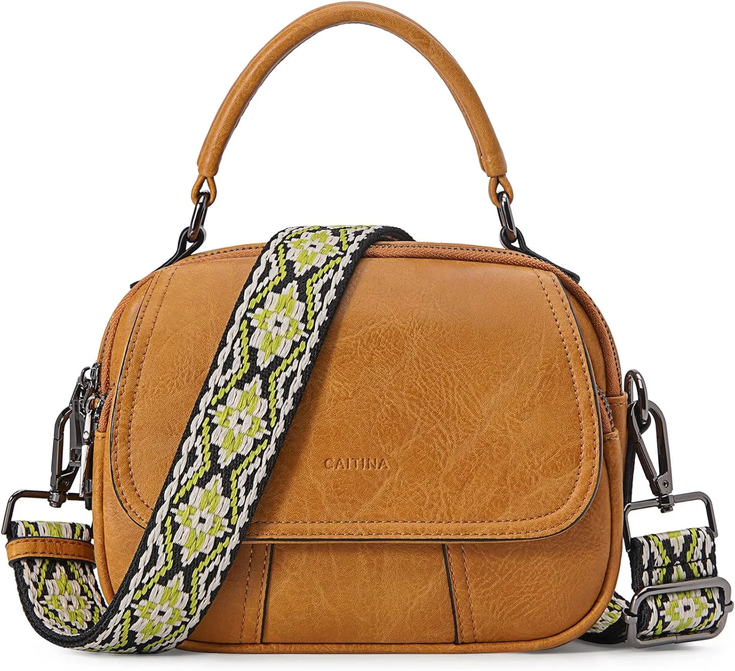 Small Crossbody Bags Purse for Women,Vegan Leather Shoulder Handbags Women Top Handle Satchel Bag with 2pcs Strap