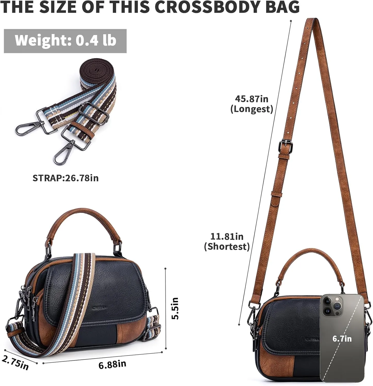 Small Crossbody Bags Purse for Women,Vegan Leather Shoulder Handbags Women Top Handle Satchel Bag with 2pcs Strap