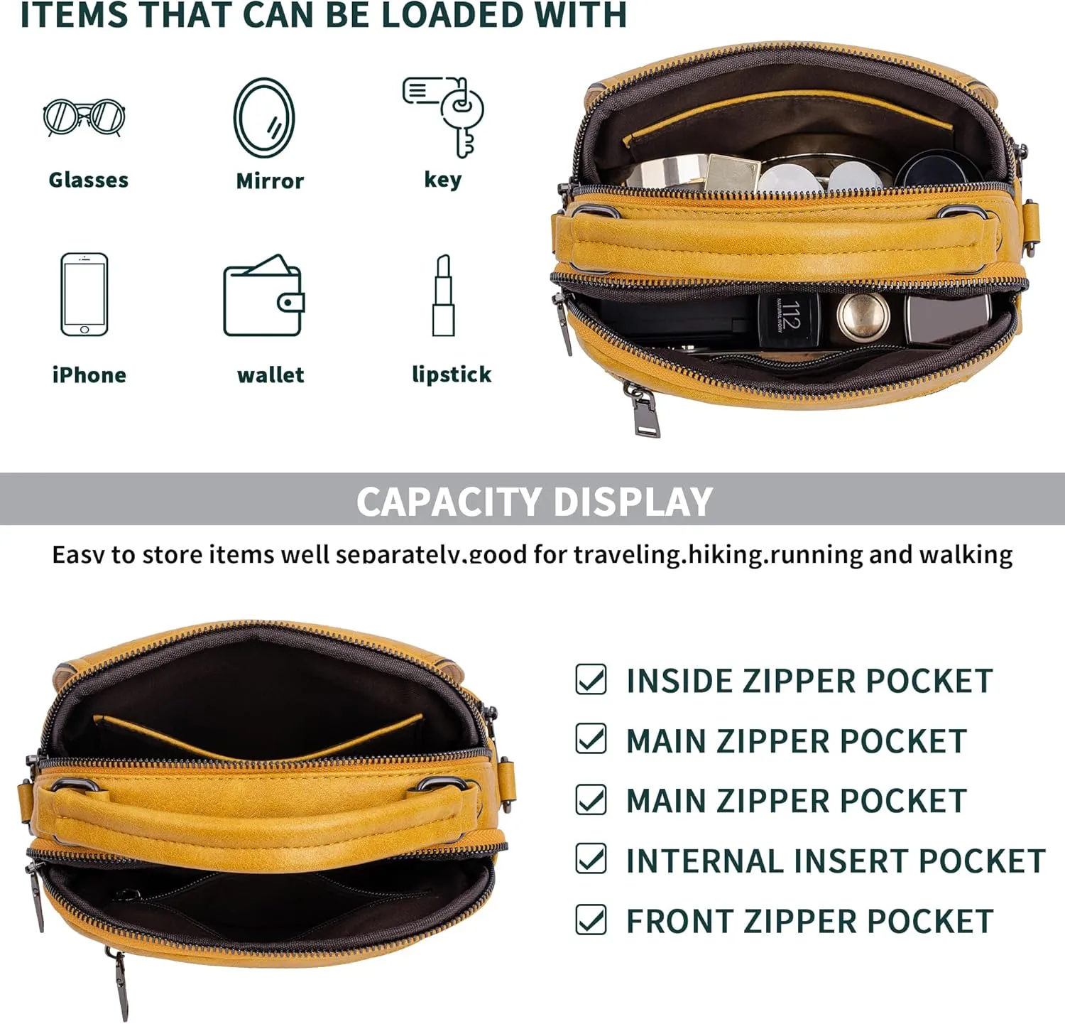 Small Crossbody Bags Purse for Women,Vegan Leather Shoulder Handbags Women Top Handle Satchel Bag with 2pcs Strap