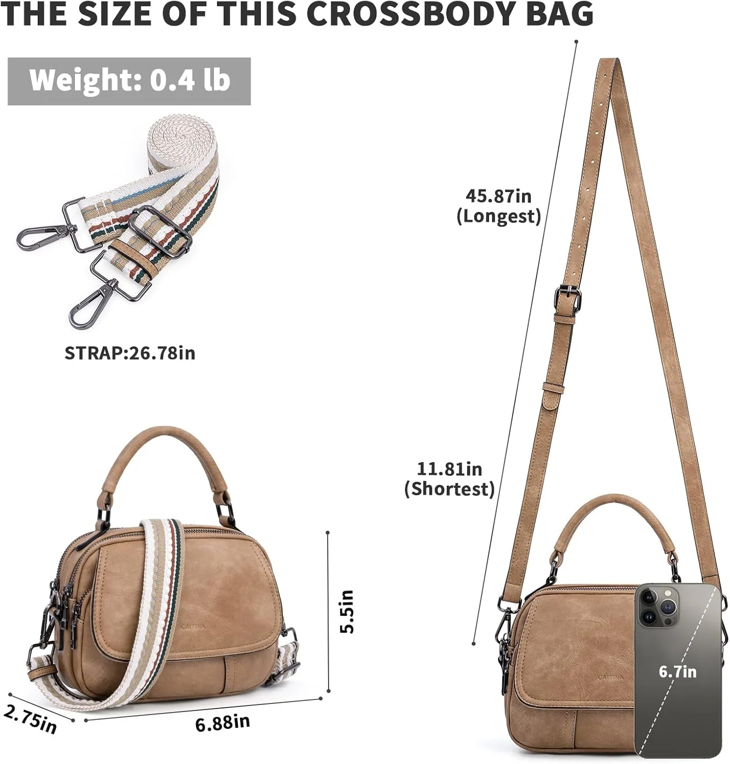 Small Crossbody Bags Purse for Women,Vegan Leather Shoulder Handbags Women Top Handle Satchel Bag with 2pcs Strap