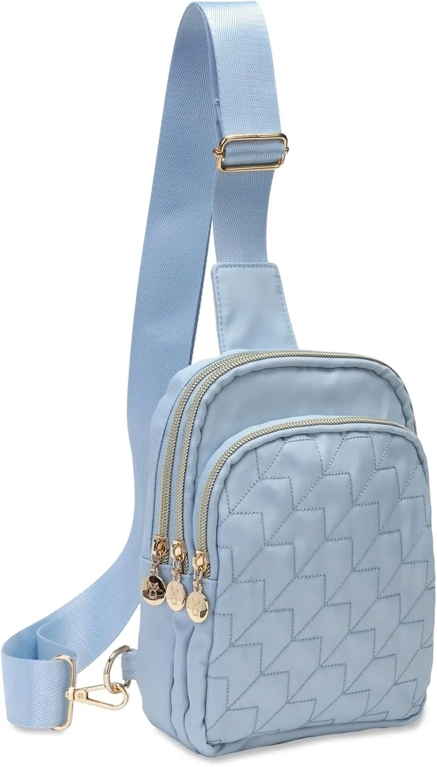 Small Crossbody Sling Bags for Women Men, 3 Zipper Pocket Cell Phone Purse Fanny Packs for Women