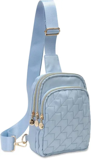 Small Crossbody Sling Bags for Women Men, 3 Zipper Pocket Cell Phone Purse Fanny Packs for Women