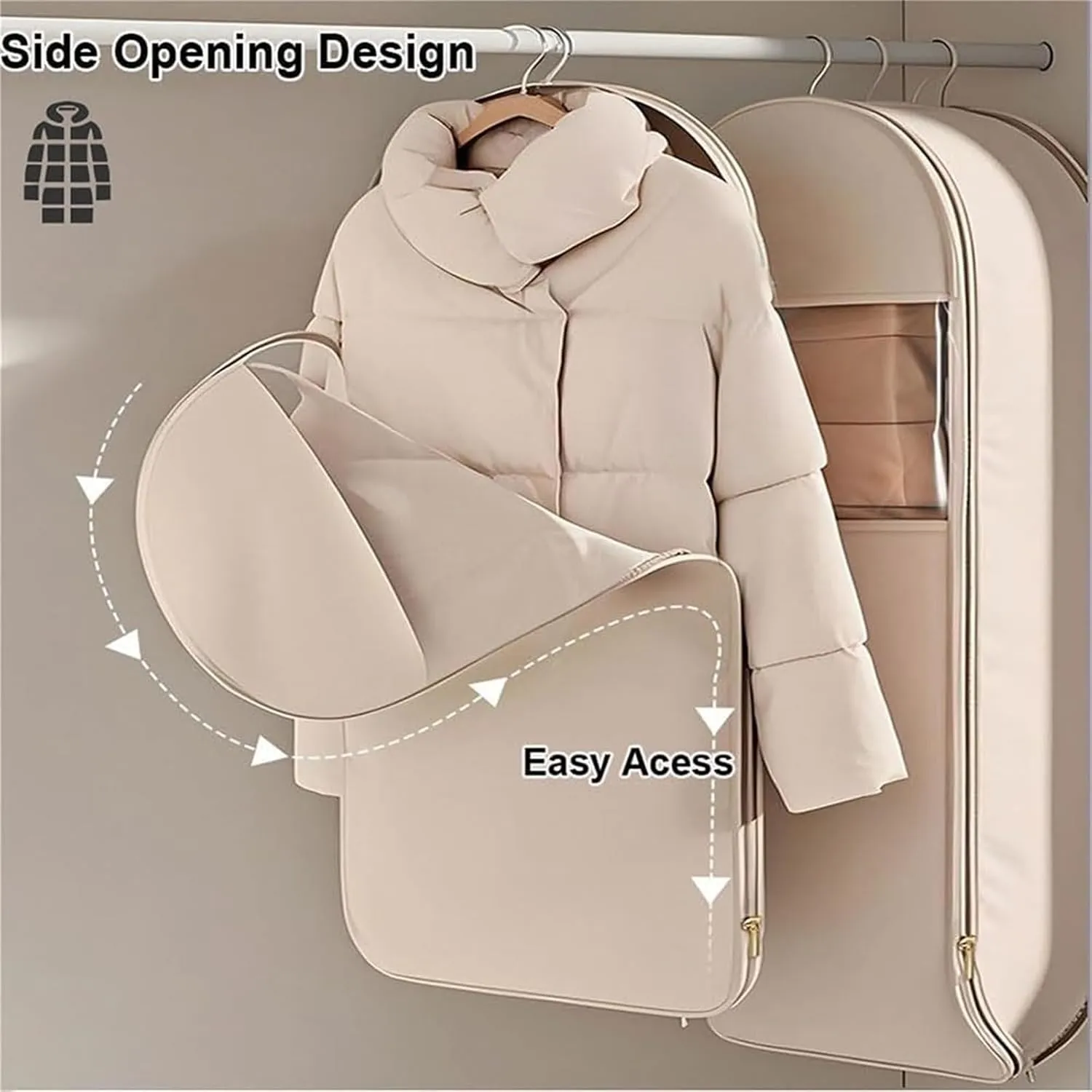 Tapinterior Hanging Garment Bag, Tapinterior Garment Bag, Space Saving Hanging Garment Bags with Self Compression Zipper, Dust Cover Clothes, for Suits, Dresses, Coats (Mix-Pink*3)