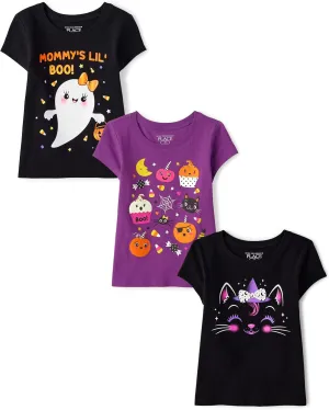The Children's Place Baby and Toddler Girls' All Holidays Short Sleeve Graphic T-Shirts, Multipack