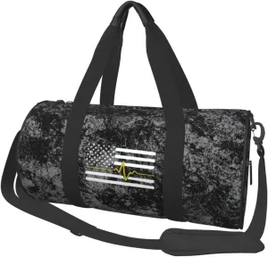Thin Gold Line 911 Dispatcher Convertible Garment Bag with Shoulder Strap, Carry on Garment Duffel Bag for Men Women - Rolling Foldable for Travel Luggage Bags (Black)