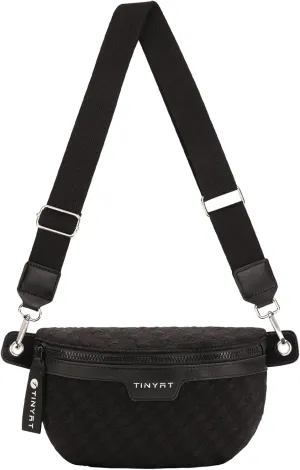 TINYAT Crossbody Fanny Pack for Women Trendy Crossbody Sling Bag with Adjustable Wide Strap Belt Bag Chest Purse for Travel