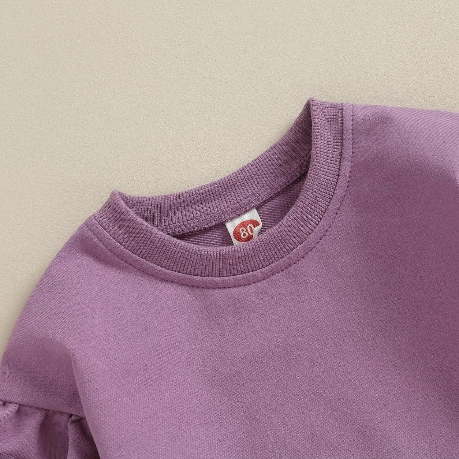 Toddler Baby Girl Long Sleeve Ruffle Sweatshirt Tops Basic Solid Color Oversized Sweater Shirts Kid Fall Clothes