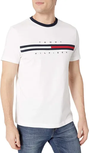 Tommy Hilfiger Short Sleeve Crewneck Logo T Shirt Bright White