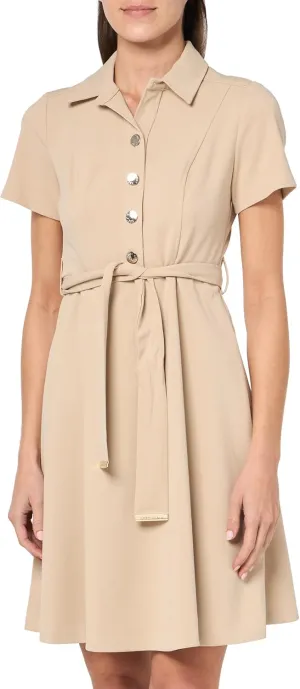 Tommy Hilfiger Women's Scuba Midi Tie Waist Dress