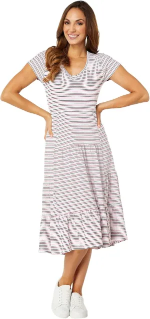 Tommy Hilfiger Women's Tiered Stripe Midi Dress