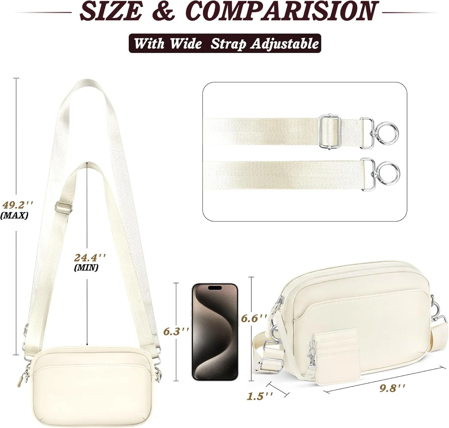 TOPEAST Nylon Crossbody Bags for Women with Leather Card Holder - Mini Cross Body Purse with Adjustable Strap for Traveling