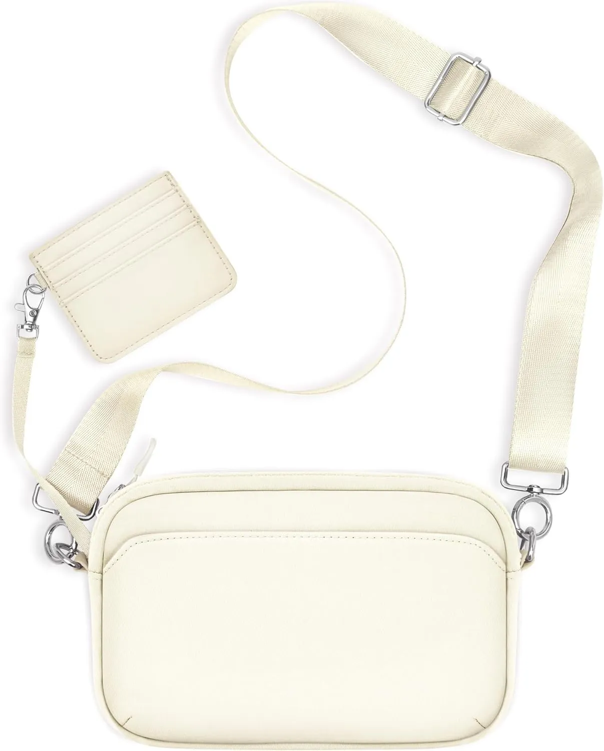 TOPEAST Nylon Crossbody Bags for Women with Leather Card Holder - Mini Cross Body Purse with Adjustable Strap for Traveling