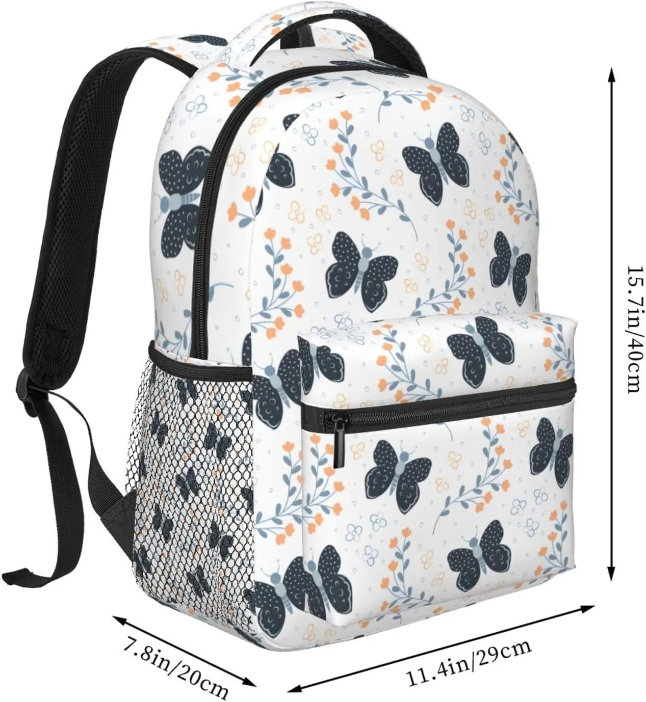 Travel Laptop Backpack for Women Lightweight College Backpack Adjustable Fits 15.6 Inch Laptop Bag Waterproof Computer Bag for Work, Gym - Butterfly