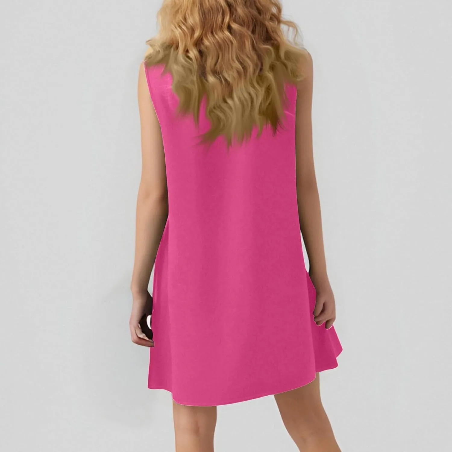 Tshirt Dress Women Summer Sleeveless Ruffle Hem Mini Dress Casual Crewneck T Shirt Dresses Cute Plain Sundresses 2025