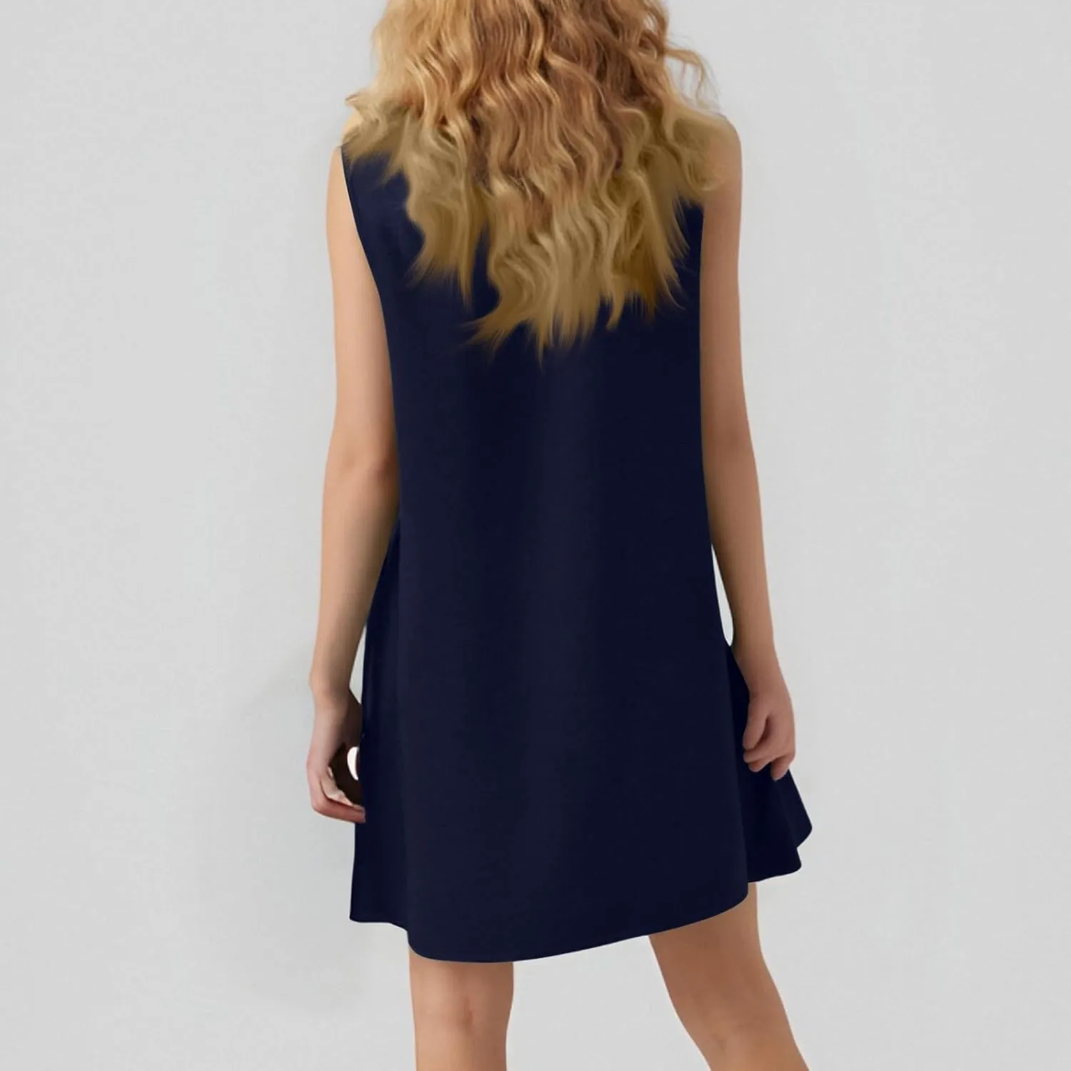 Tshirt Dress Women Summer Sleeveless Ruffle Hem Mini Dress Casual Crewneck T Shirt Dresses Cute Plain Sundresses 2025