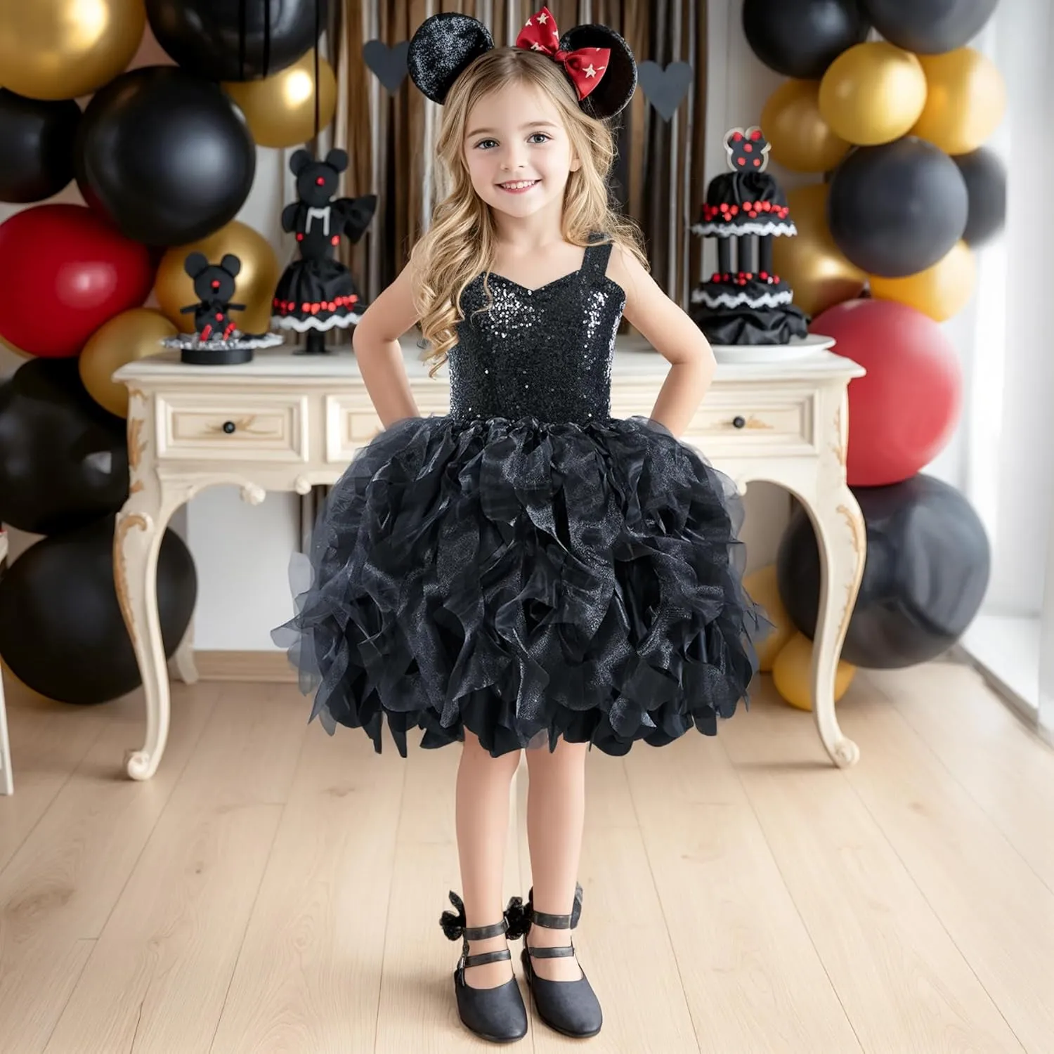 Tutu Dress for Girls Sparkly Sequin Tulle Princess Birthday Party Dress for Toddler Girls Prom Sneaker Ball Gown