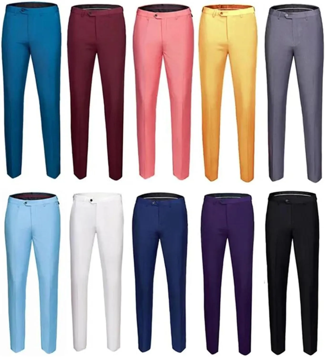 UIOKLMJH Men Business Occupation Slim Fit Dress Office Trousers Men Dress Formal Casual Suit Pants