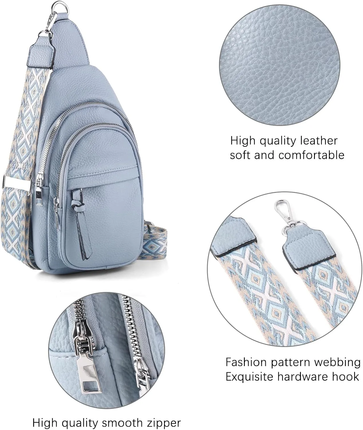 Vegan Leather Fanny Pack Crossbody Bags for Women Chest Bag for Work Shopping Shoulder Tote Blet Bags Backpack