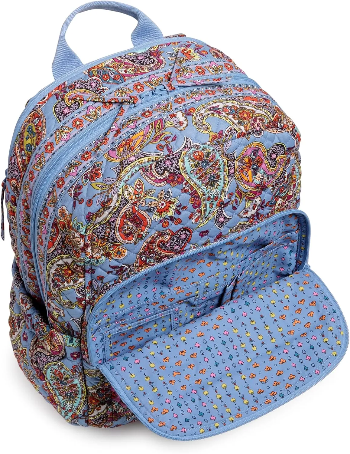 Vera Bradley Women's Iconic Campus Backpack, Signature Cotton Bookbag, Provence Paisley, One Size