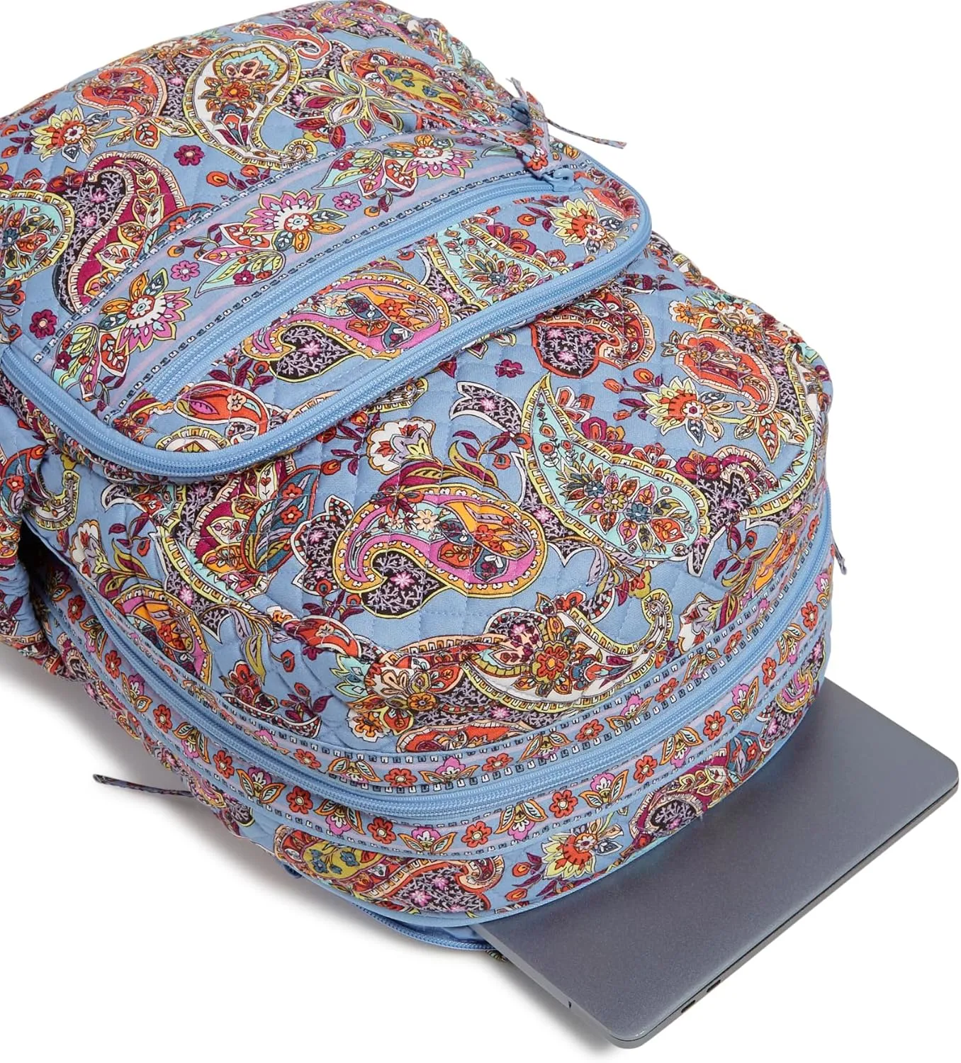 Vera Bradley Women's Iconic Campus Backpack, Signature Cotton Bookbag, Provence Paisley, One Size