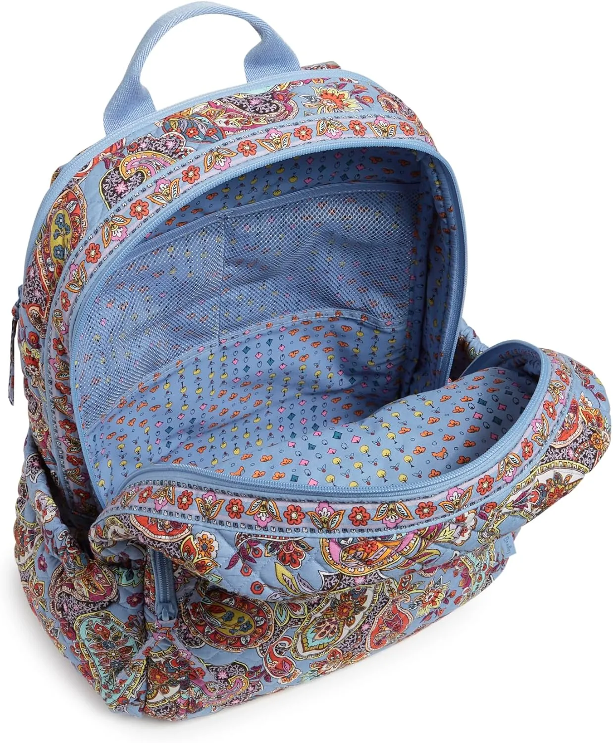 Vera Bradley Women's Iconic Campus Backpack, Signature Cotton Bookbag, Provence Paisley, One Size