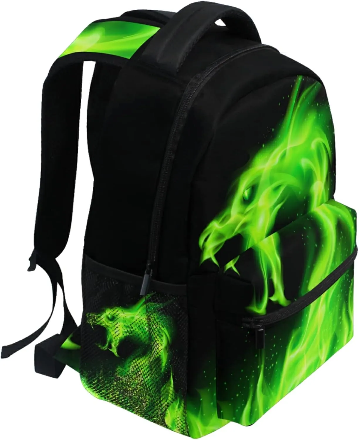 Wamika Fire Dragon Backpack Green Dinosaur School Backpacks Preschool Book Bag