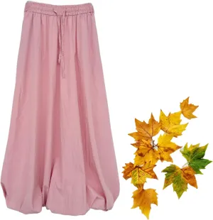 Women Baggy Parachute Skirt Y2k Cargo Maxi Long Skirt Comfy Casual Cotton Drawstring Mid Rise for Women Trendy