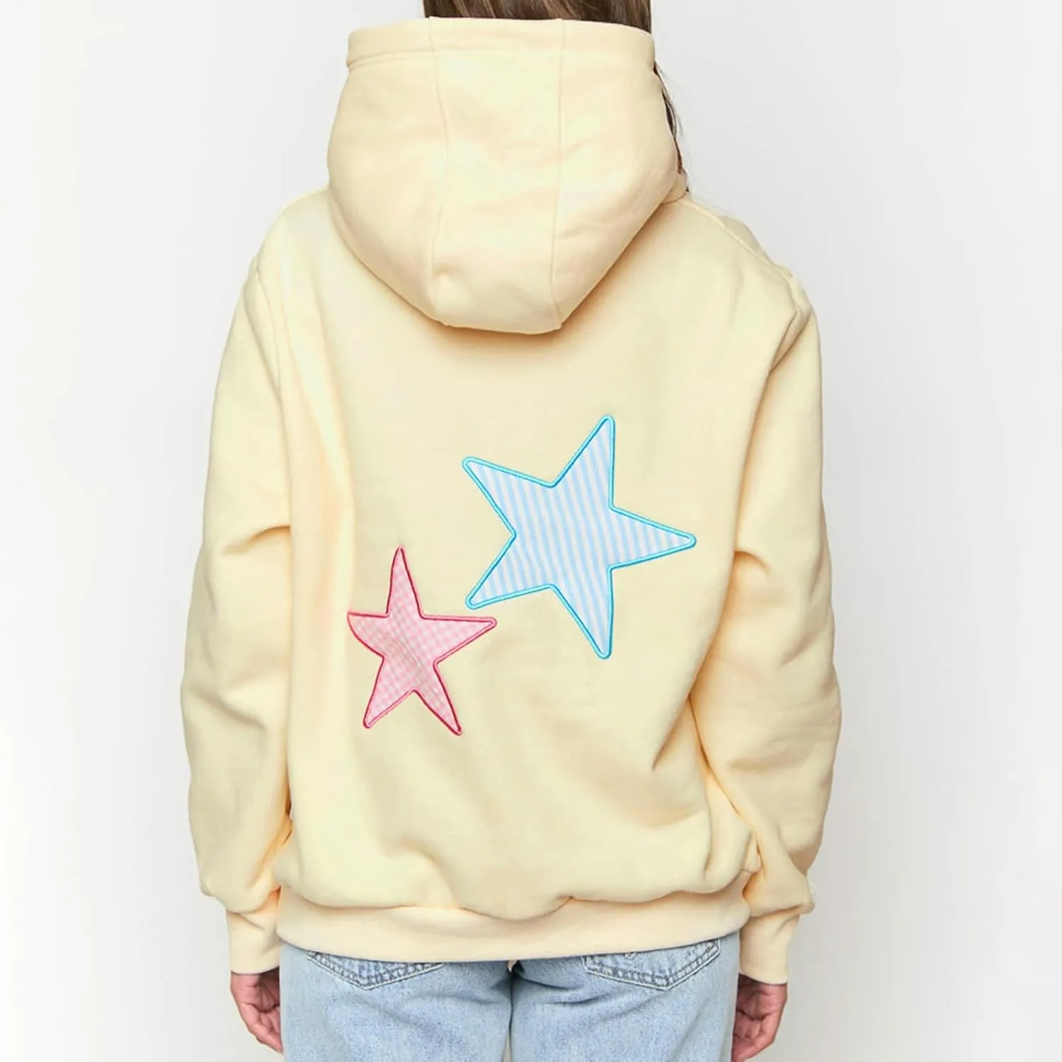 Women Y2k Hoodies Embroidery Star Graphic Oversized Sweatshirts Teen Girls Vintage Aesthetic Hooded Pullover Sweater