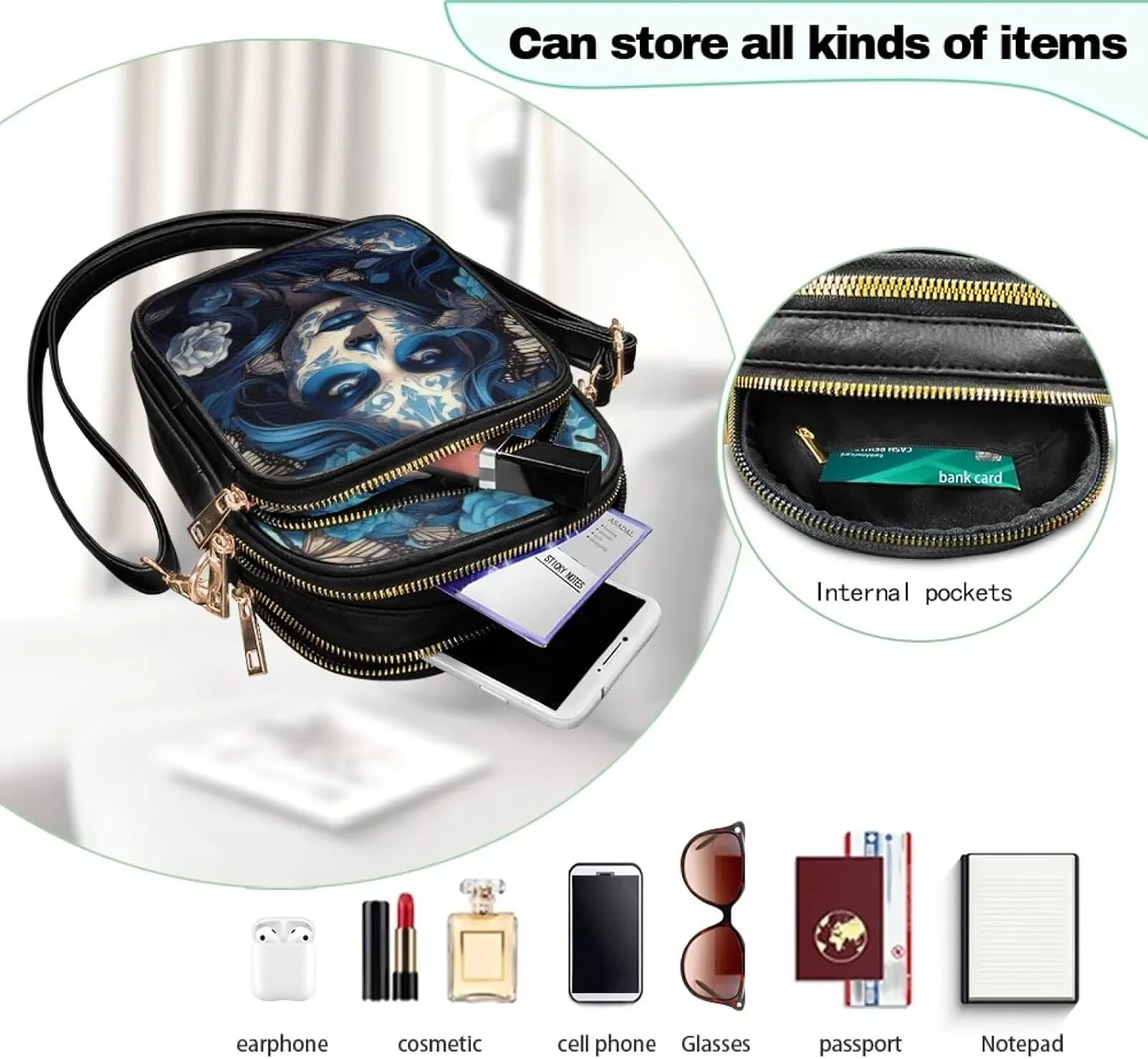 Womens Crossbody Bag Small Small Messenger Bag for Women Leather Satchel Handbags for Women