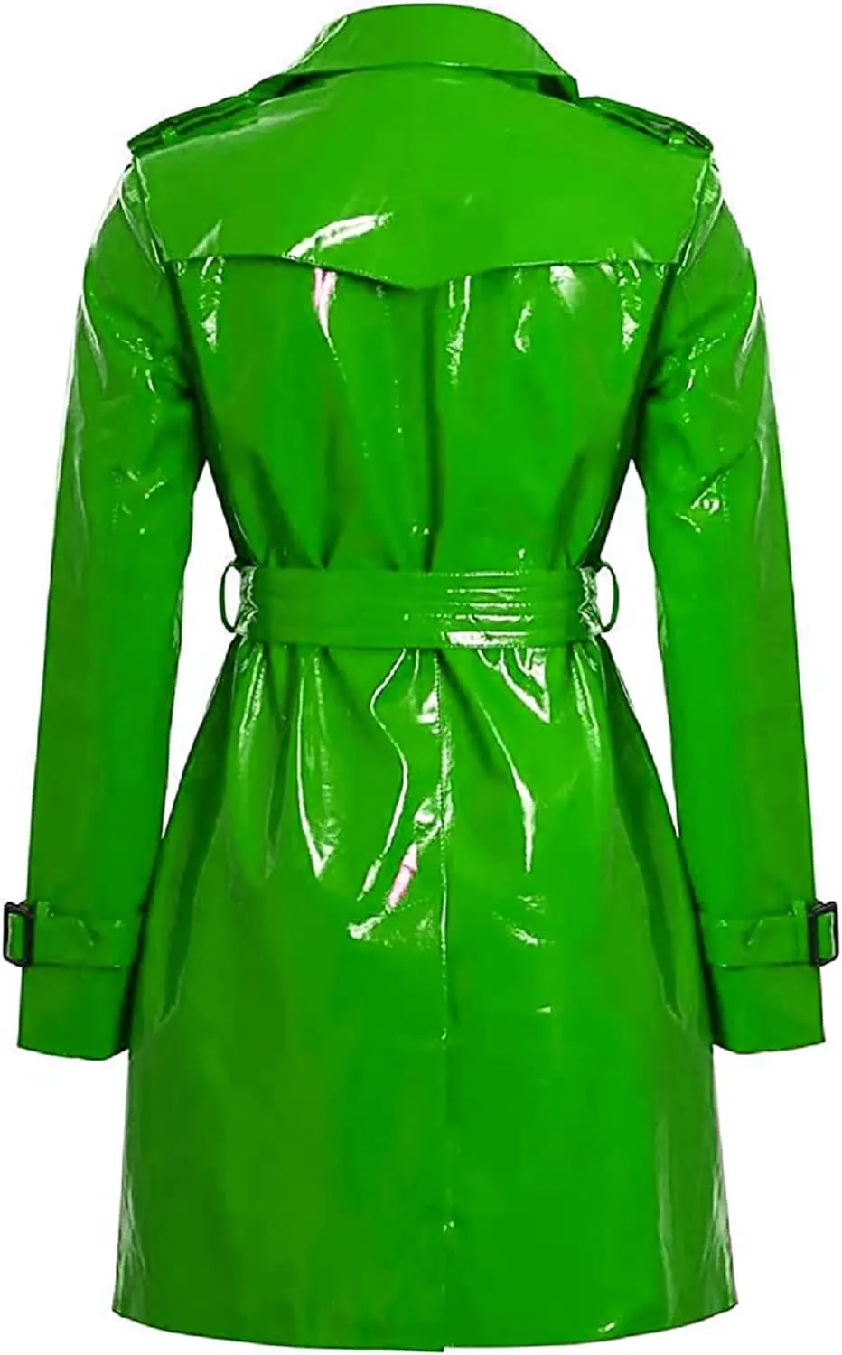 Womens Fashion Outdoor Wet Look Clothing Shiny | Raincoat PVC Leather Trench Coat
