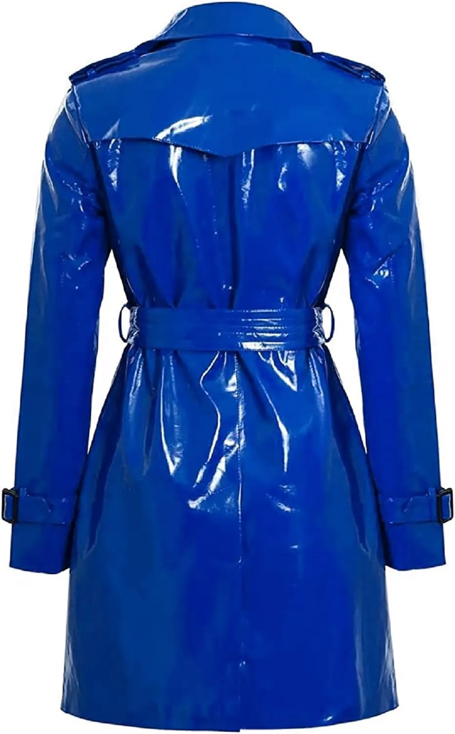 Womens Fashion Outdoor Wet Look Clothing Shiny | Raincoat PVC Leather Trench Coat