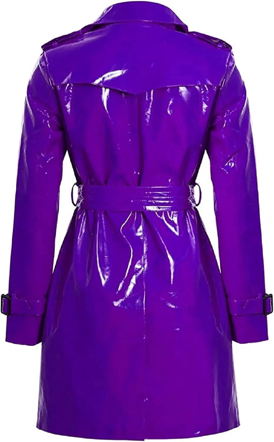 Womens Fashion Outdoor Wet Look Clothing Shiny | Raincoat PVC Leather Trench Coat