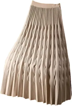 Women's Fashion Spring Autumn Elegance Solid High Waist Women's Lace Pleated Skirts