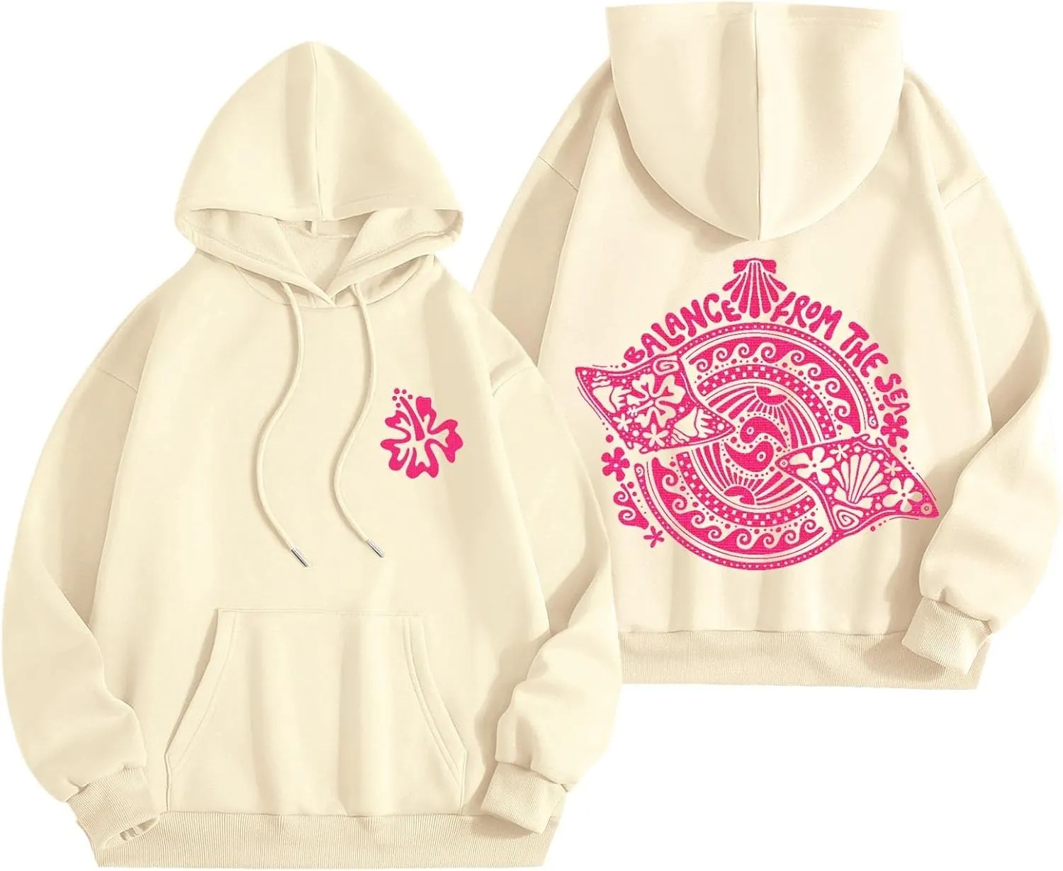 Women's Oversized Sweatshirt Graphic Hoodies Casual Long Sleeve Loose Pullover Tops with Pocket