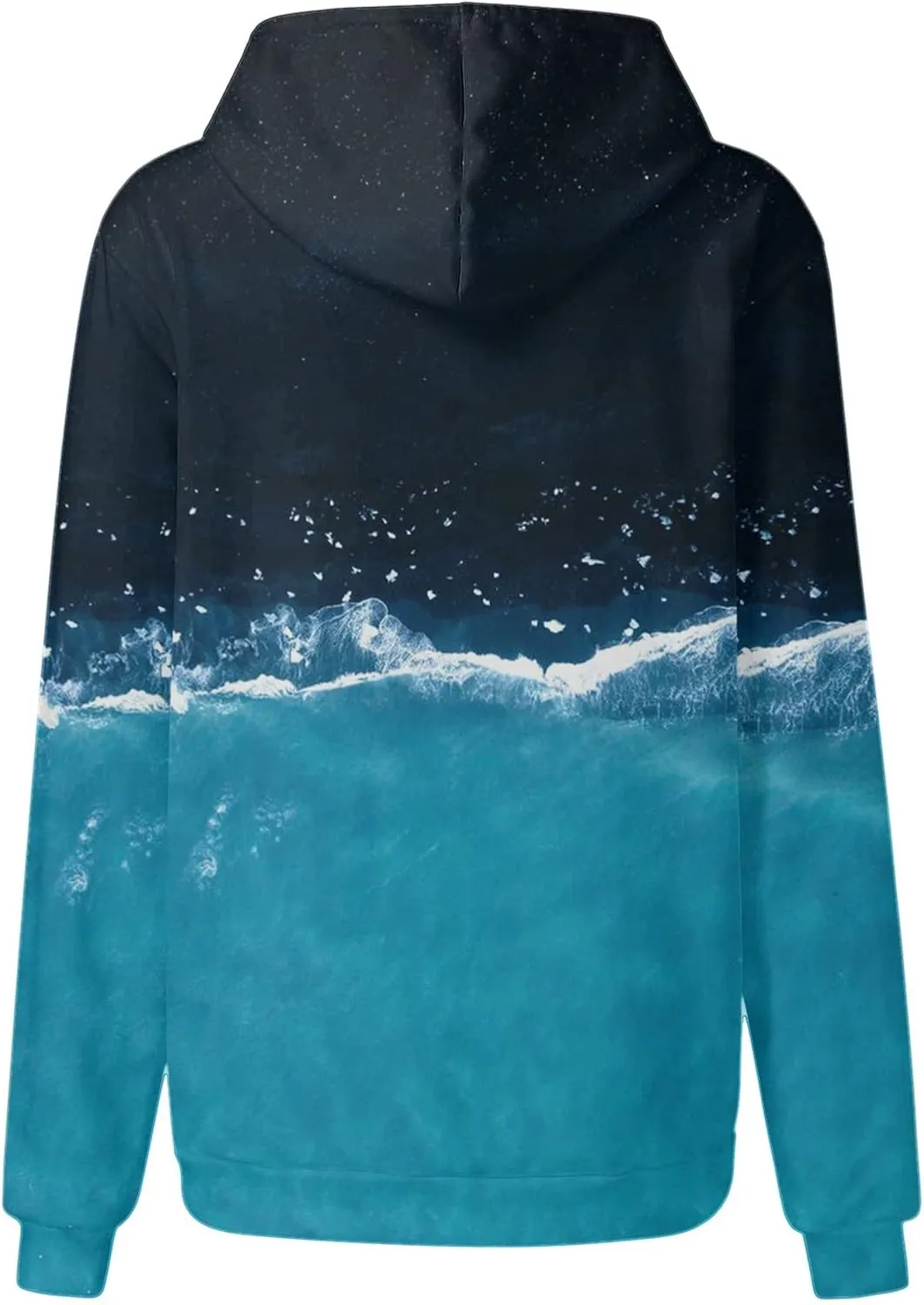 Women's Painted Oversized Hoodies Long Sleeve Drawstring Pullover Tops with Pockets 2024 Fall Trendy Loose Sweatshirt