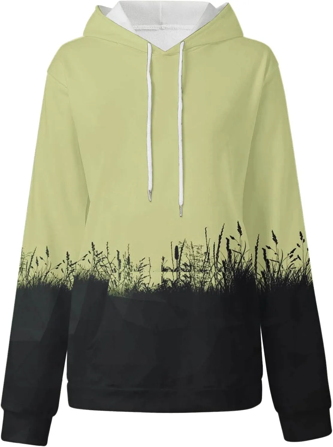 Women's Painted Oversized Hoodies Long Sleeve Drawstring Pullover Tops with Pockets 2024 Fall Trendy Loose Sweatshirt