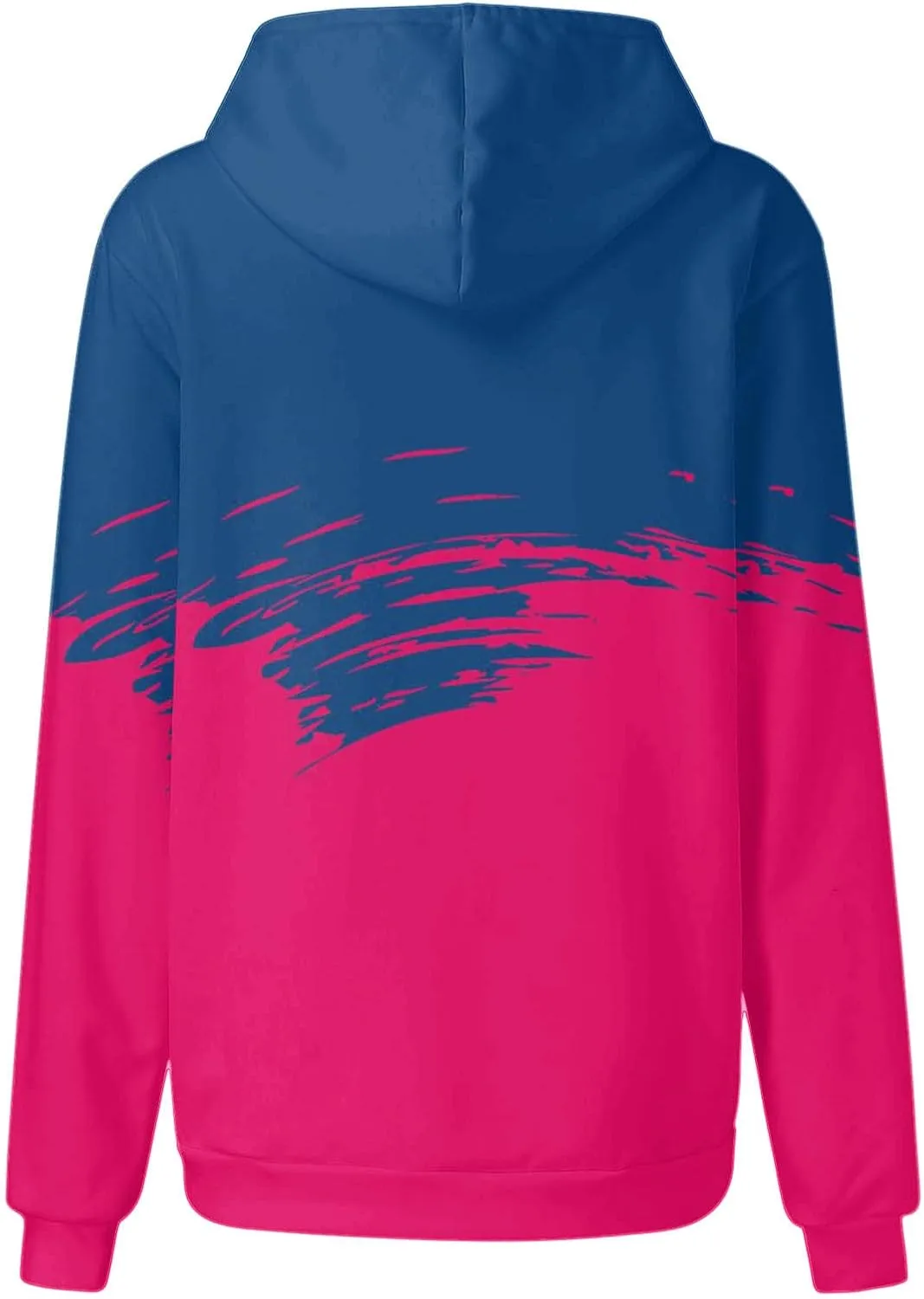Women's Painted Oversized Hoodies Long Sleeve Drawstring Pullover Tops with Pockets 2024 Fall Trendy Loose Sweatshirt