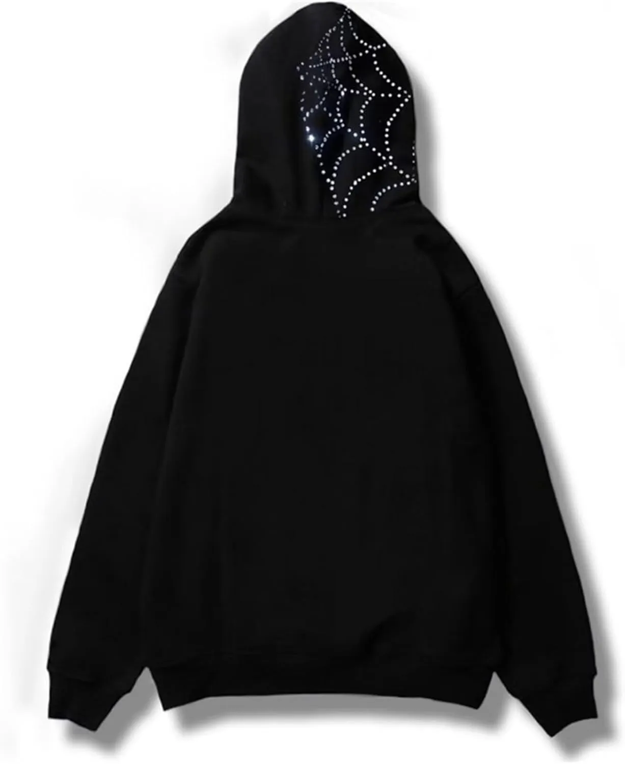 Womens Y2K Zip Up Hoodie Men Long Sleeve Rhinestone Graphic Sweatshirts Halloween Oversized Goth Jacket Streetwear