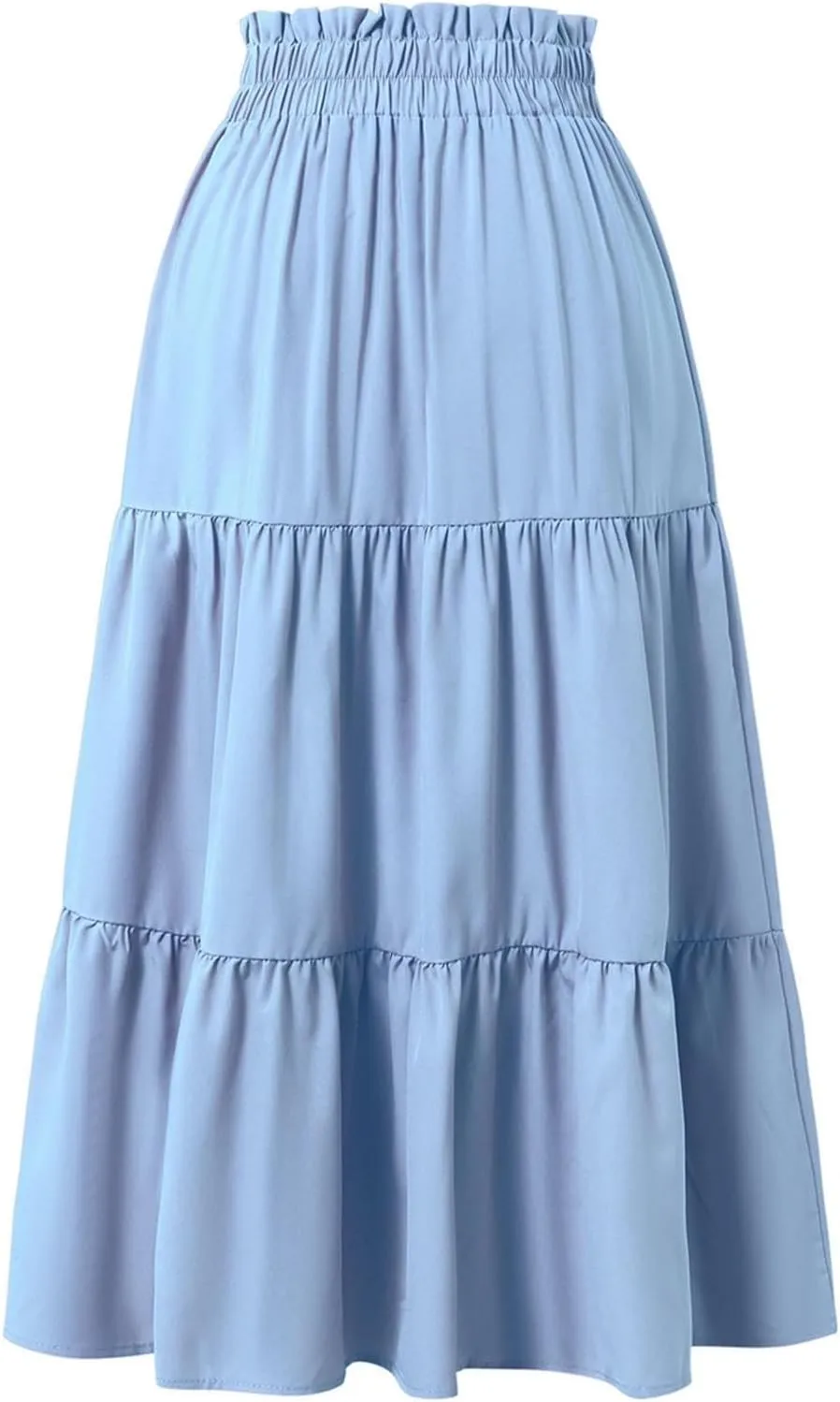 XOWRTE Floral Maxi Skirt for Women Summer Comfy Tiered Elastic High Waisted Skirts Vacation A Line Flowy Long
