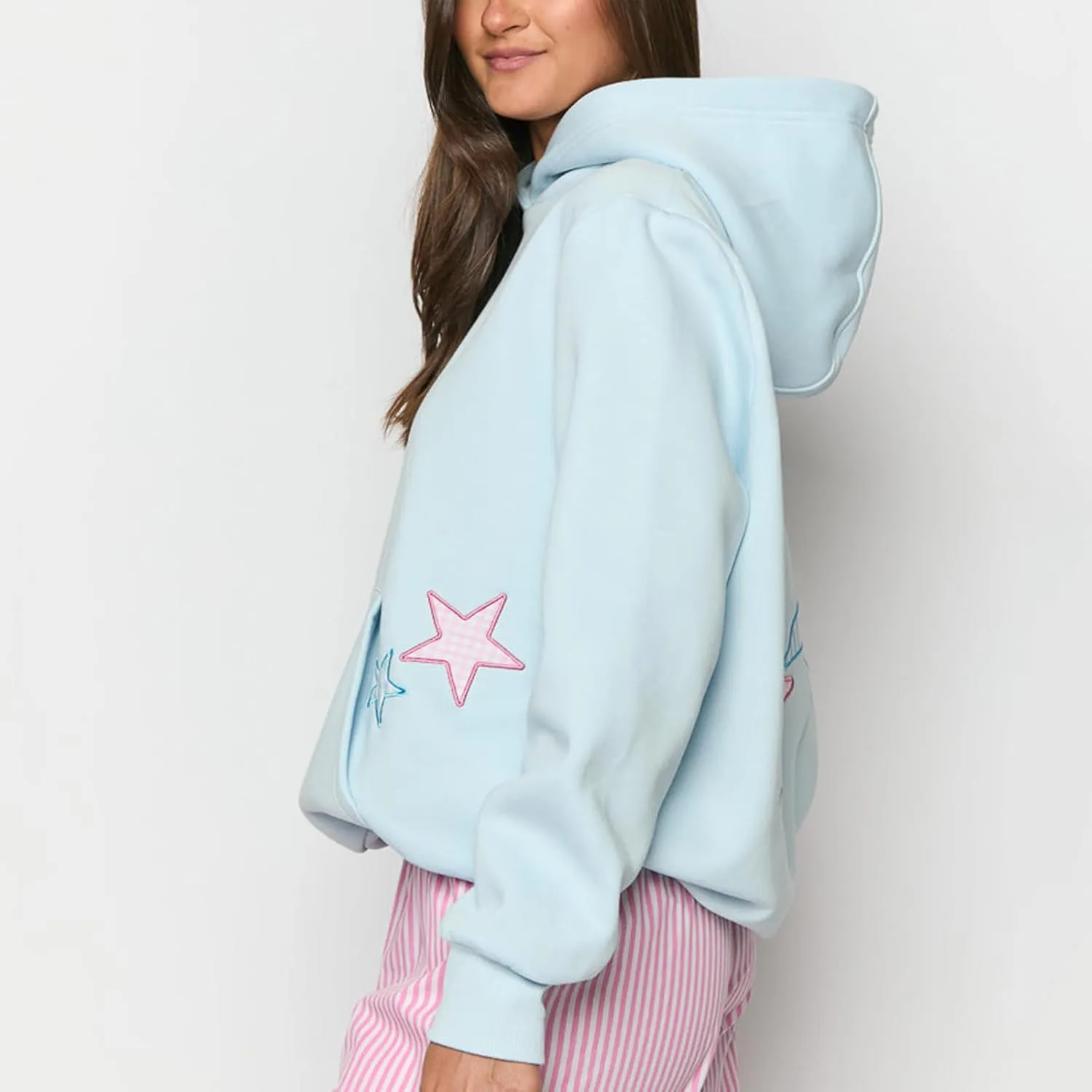 Y2k Hoodies Teen Girls Oversized Graphic Sweatshirt Women Pullover Tops Cute Embroidery Preppy Aesthetic Shirts