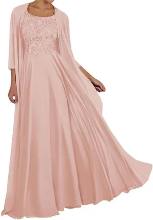 YRGERATON Mother of The Bride Groom Dresses for Wedding 3/4 Long Sleeve Chiffon Evening Grandmother Gowns JF64