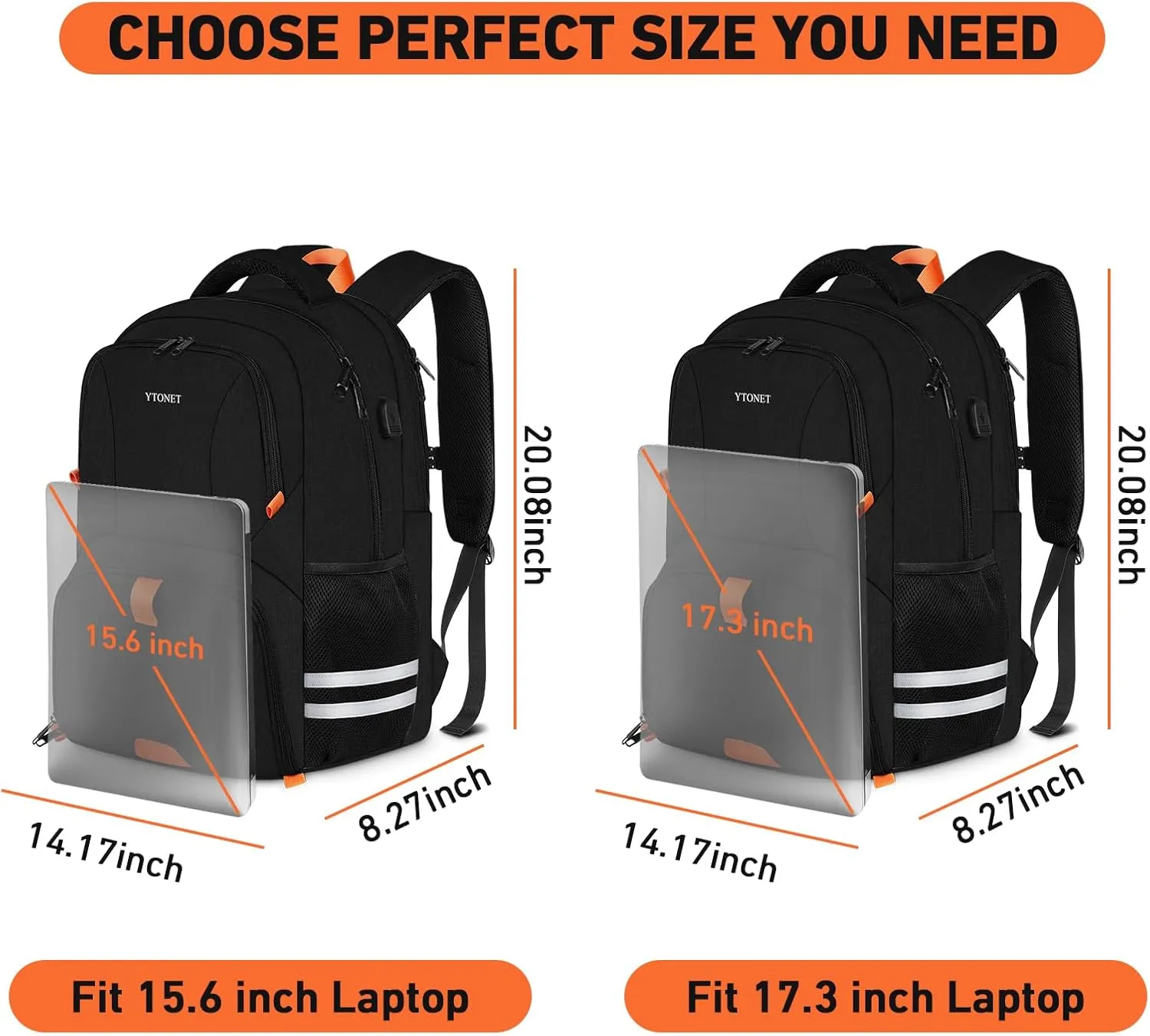 Ytonet Gym Backpack For Men Women, Travel Sports Track Bag With Shoe Compartment USB Charging Port, Large Workout Laptop Backpack Water Resistant College Bag Fit 15.6 Inch, Camping, Black
