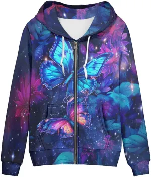 Zip Up Hoodie Women Long Sleeve Oversized Sweatshirts Fall Y2K Hoodie Jacket with Pockets
